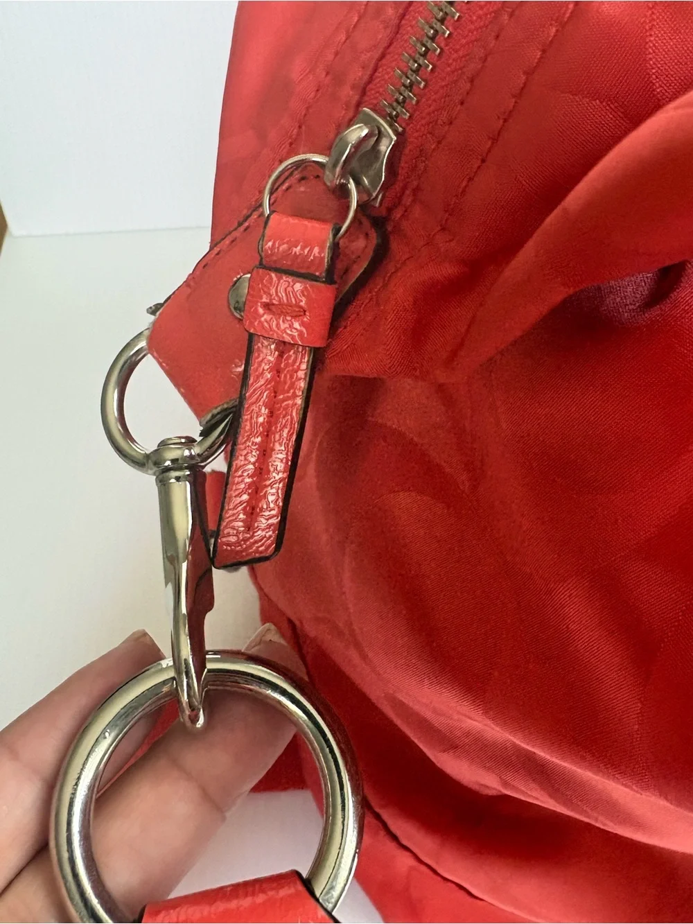 Coach Signature Hot Orange Nylon Travel Weekender Duffle Bag